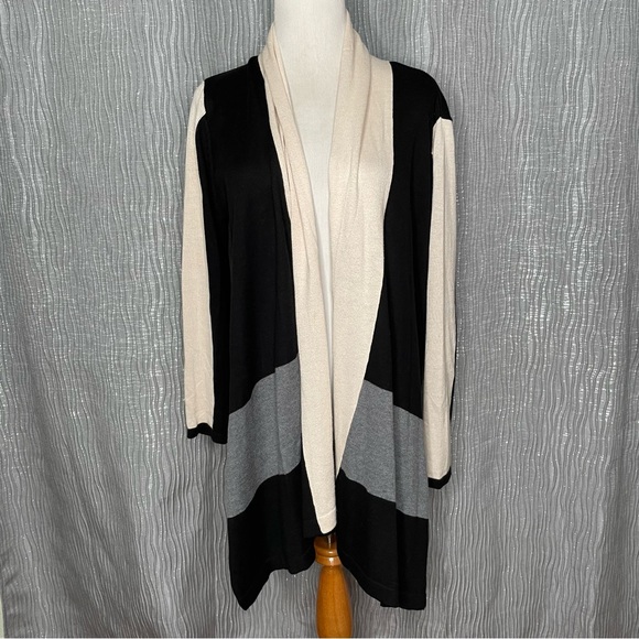 August Silk drape front open cardigan - Picture 1 of 5